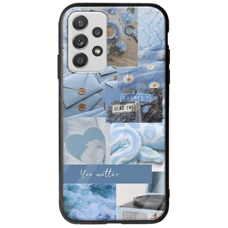 Aesthetic Blue Samsung Galaxy A32 5G Groove TPU (Tempered Glass και TPU)