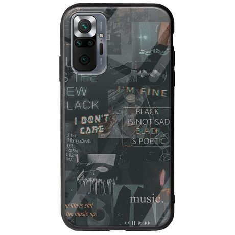 Aesthetic Black Xiaomi Redmi Note 10 Pro / 10 Pro Max Groove TPU (Tempered Glass και TPU)