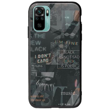 Aesthetic Black Xiaomi Redmi Note 10 / 10s Groove TPU (Tempered Glass και TPU)