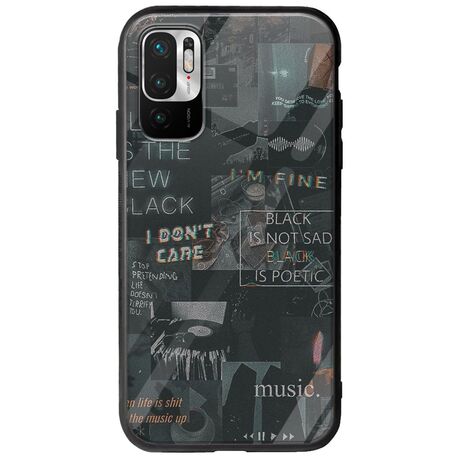 Aesthetic Black Xiaomi Redmi Note 10 5G Groove TPU (Tempered Glass και TPU)