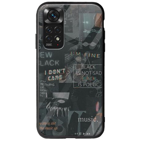 Aesthetic Black Xiaomi Redmi Note 11 / 11s Groove TPU (Tempered Glass και TPU)