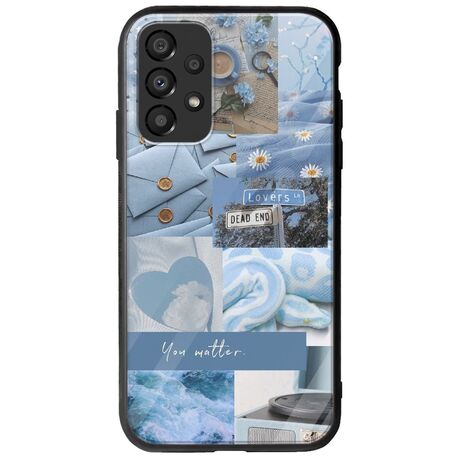 Aesthetic Blue Samsung Galaxy A13 4G Groove TPU (Tempered Glass και TPU)