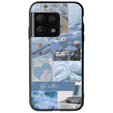 Aesthetic Blue OnePlus 10 Pro Groove TPU (Tempered Glass και TPU)