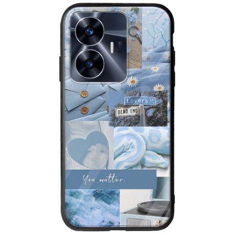 Aesthetic Blue Realme C55 Groove TPU (Tempered Glass και TPU)