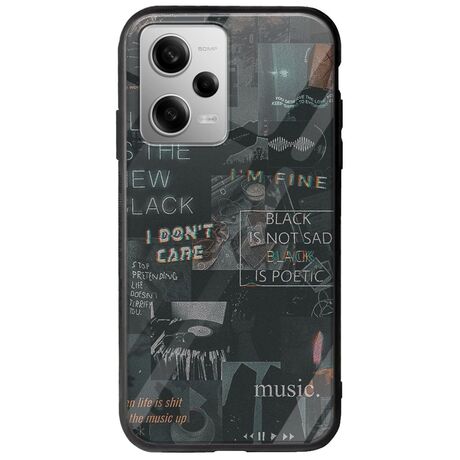Aesthetic Black Xiaomi Redmi Note 12 Pro Plus 5G Groove TPU (Tempered Glass και TPU)