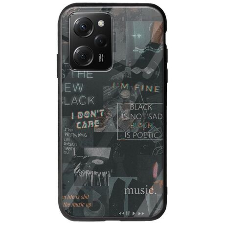 Aesthetic Black Xiaomi Poco X5 Pro 5G Groove TPU (Tempered Glass και TPU)