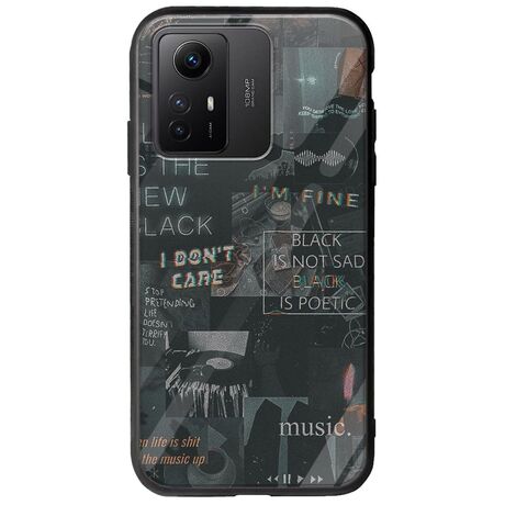 Aesthetic Black Xiaomi Redmi Note 12S Groove TPU (Tempered Glass και TPU)