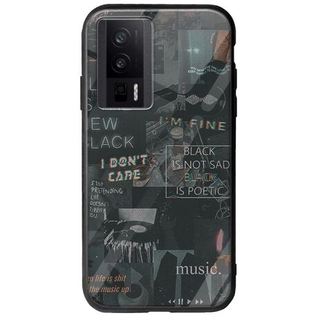 Aesthetic Black Xiaomi Poco F5 Pro 5G Groove TPU (Tempered Glass και TPU)