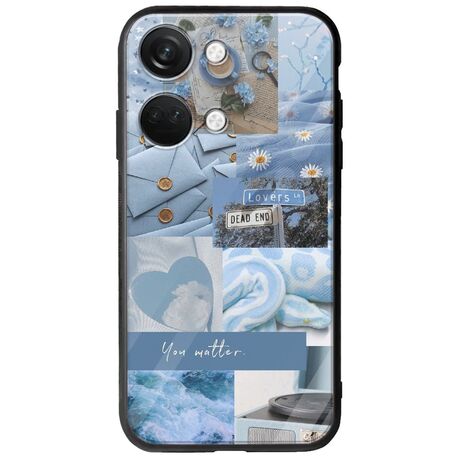 Aesthetic Blue OnePlus Nord 3 5G Groove TPU (Tempered Glass και TPU)