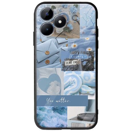 Aesthetic Blue Realme C51 Groove TPU (Tempered Glass και TPU)