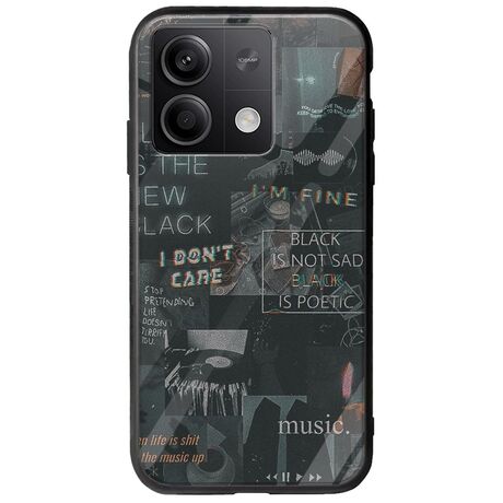 Aesthetic Black Xiaomi Redmi Note 13 Pro 5G Groove TPU (Tempered Glass και TPU)