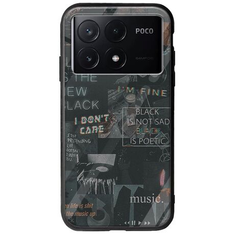 Aesthetic Black Xiaomi Poco X6 Pro 5G Groove TPU (Tempered Glass και TPU)
