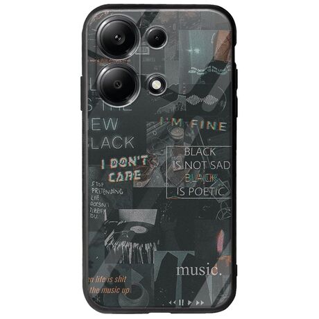 Aesthetic Black Xiaomi Redmi Note 13 Pro 4G Groove TPU (Tempered Glass και TPU)