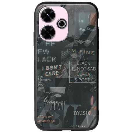 Aesthetic Black Xiaomi Redmi 13 4G Groove TPU (Tempered Glass και TPU)