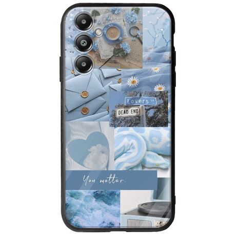 Aesthetic Blue Samsung Galaxy A16 4G / 5G Groove TPU (Tempered Glass και TPU)