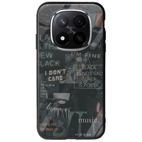 Aesthetic Black Xiaomi Poco X7 5G Groove TPU (Tempered Glass και TPU)