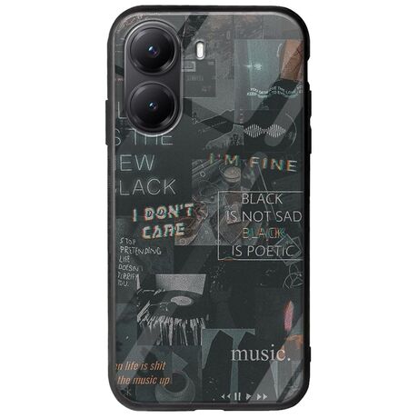 Aesthetic Black Xiaomi Poco X7 Pro 5G Groove TPU (Tempered Glass και TPU)