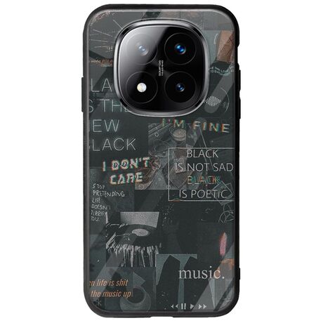 Aesthetic Black Xiaomi Redmi Note 14 Pro+ 5G Groove TPU (Tempered Glass και TPU)