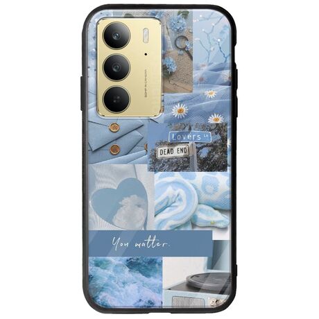Aesthetic Blue Realme C75 4G Groove TPU (Tempered Glass και TPU)