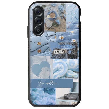 Aesthetic Blue Samsung Galaxy A56 5G Groove TPU (Tempered Glass και TPU)