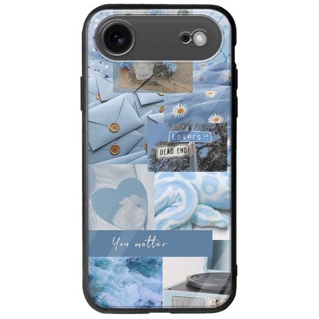 Aesthetic Blue iPhone Air Groove TPU (Tempered Glass και TPU)