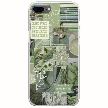 Aesthetic Green iPhone 8 Plus Flexible TPU (Διάφανη Σιλικόνη)