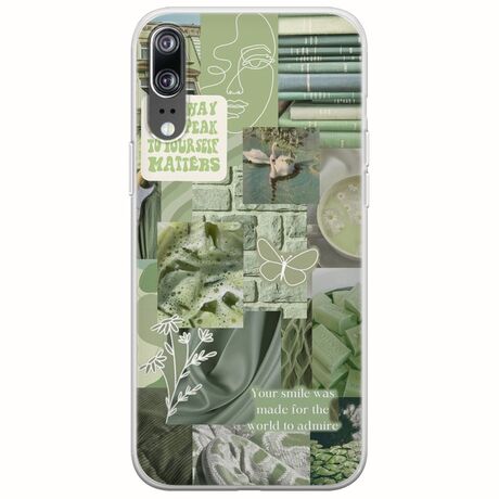 Aesthetic Green Huawei P20 Flexible TPU (Διάφανη Σιλικόνη)