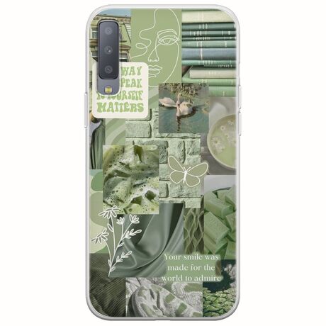 Aesthetic Green Samsung Galaxy A7 2018 Flexible TPU (Διάφανη Σιλικόνη)