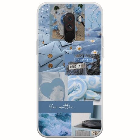 Aesthetic Blue Xiaomi Pocophone F1 Flexible TPU (Διάφανη Σιλικόνη)