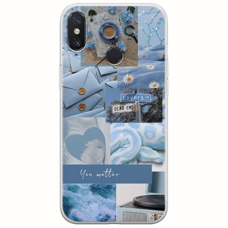 Aesthetic Blue Xiaomi Mi 8 Flexible TPU (Διάφανη Σιλικόνη)