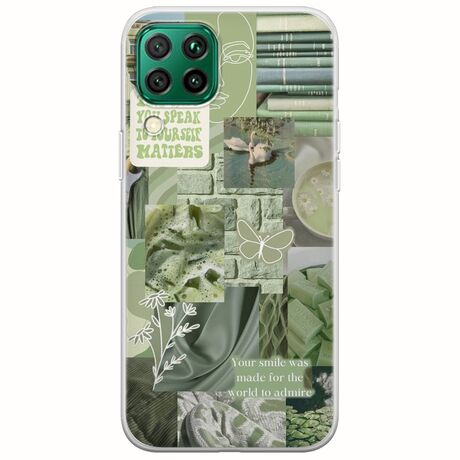 Aesthetic Green Huawei P40 Lite Flexible TPU (Διάφανη Σιλικόνη)