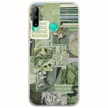 Aesthetic Green Huawei P40 Lite E Flexible TPU (Διάφανη Σιλικόνη)