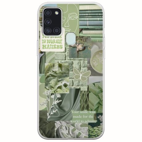 Aesthetic Green Samsung Galaxy A21s Flexible TPU (Διάφανη Σιλικόνη)