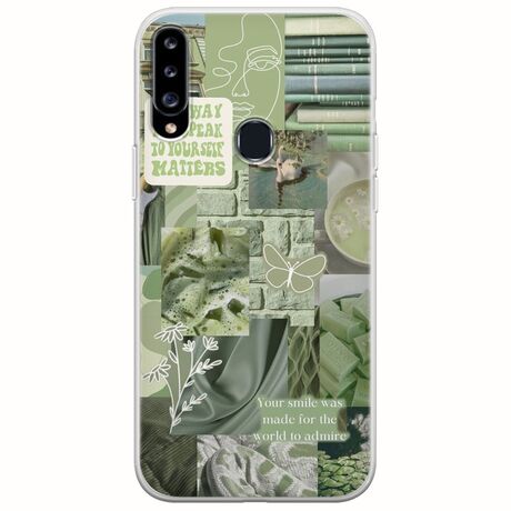Aesthetic Green Samsung Galaxy A20s Flexible TPU (Διάφανη Σιλικόνη)