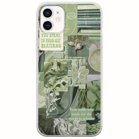 Aesthetic Green iPhone 12 Flexible TPU (Διάφανη Σιλικόνη)
