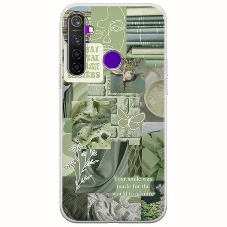 Aesthetic Green Realme 5 Pro Flexible TPU (Διάφανη Σιλικόνη)