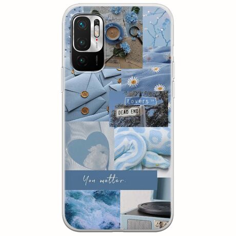 Aesthetic Blue Xiaomi Redmi Note 10 5G Flexible TPU (Διάφανη Σιλικόνη)
