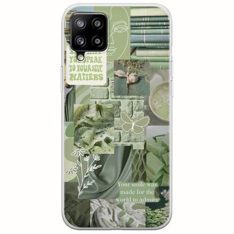 Aesthetic Green Samsung Galaxy A22 4G Flexible TPU (Διάφανη Σιλικόνη)