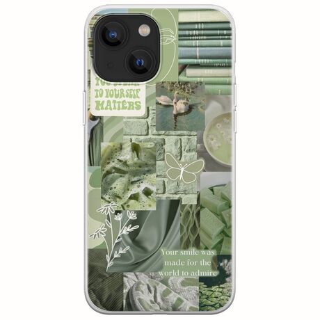Aesthetic Green iPhone 13 mini Flexible TPU (Διάφανη Σιλικόνη)