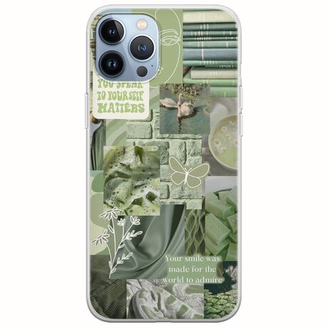 Aesthetic Green iPhone 12 Pro Flexible TPU (Διάφανη Σιλικόνη)