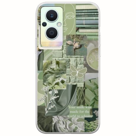 Aesthetic Green Oppo Reno 7 Lite 5G Flexible TPU (Διάφανη Σιλικόνη)