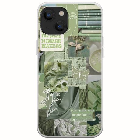 Aesthetic Green iPhone 14 Plus Flexible TPU (Διάφανη Σιλικόνη)