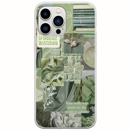 Aesthetic Green iPhone 14 Pro Flexible TPU (Διάφανη Σιλικόνη)