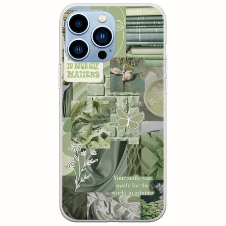 Aesthetic Green iPhone 14 Pro Max Flexible TPU (Διάφανη Σιλικόνη)