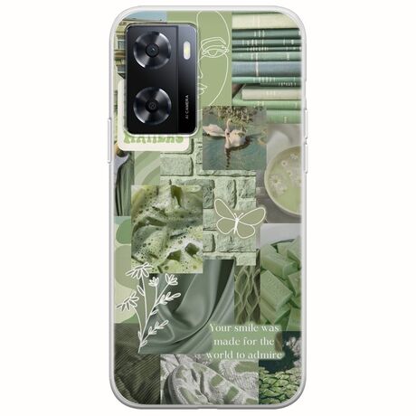 Aesthetic Green Oppo A57s Flexible TPU (Διάφανη Σιλικόνη)