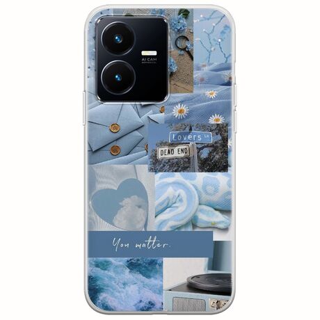 Aesthetic Blue Vivo Y22s Flexible TPU (Διάφανη Σιλικόνη)