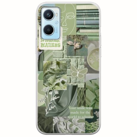 Aesthetic Green Oppo A96 4G Flexible TPU (Διάφανη Σιλικόνη)