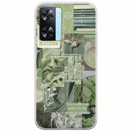 Aesthetic Green Oppo A77 5G Flexible TPU (Διάφανη Σιλικόνη)