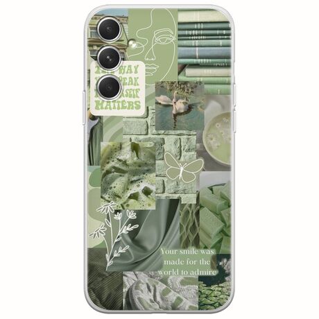 Aesthetic Green Samsung Galaxy A34 5G Flexible TPU (Διάφανη Σιλικόνη)