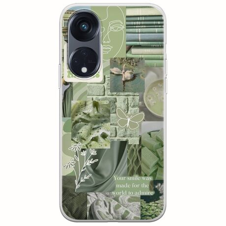 Aesthetic Green Oppo Reno 8Τ 5G Flexible TPU (Διάφανη Σιλικόνη)